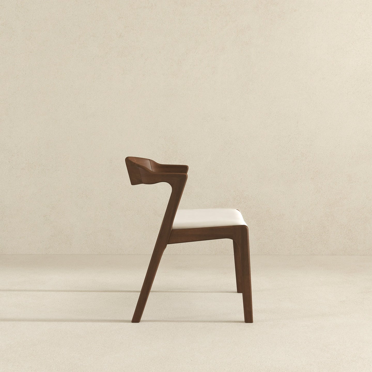 Dakota Solid Wood & Cream Velvet Dining Chair – Walnut Finish | Ashcroft Imports Furniture