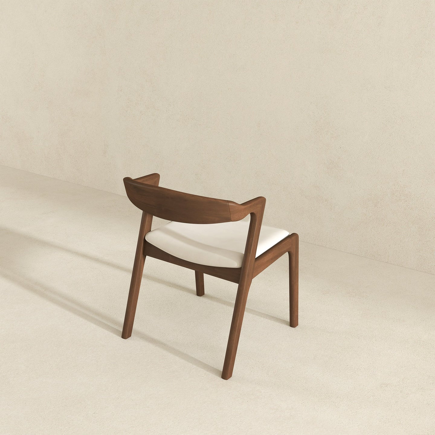 Dakota Solid Wood & Cream Velvet Dining Chair – Walnut Finish | Ashcroft Imports Furniture