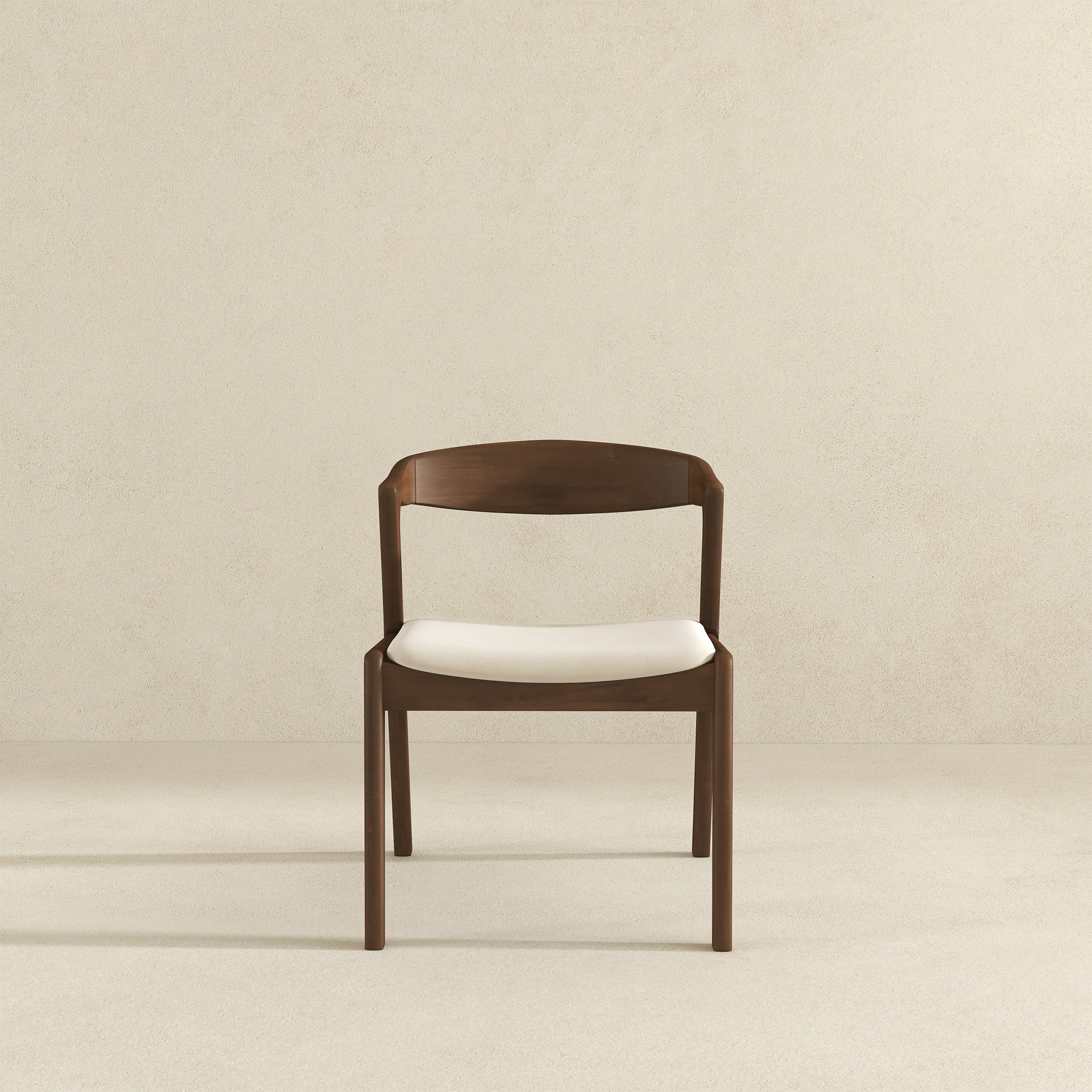 Dakota Solid Wood & Cream Velvet Dining Chair – Walnut Finish | Ashcroft Imports Furniture