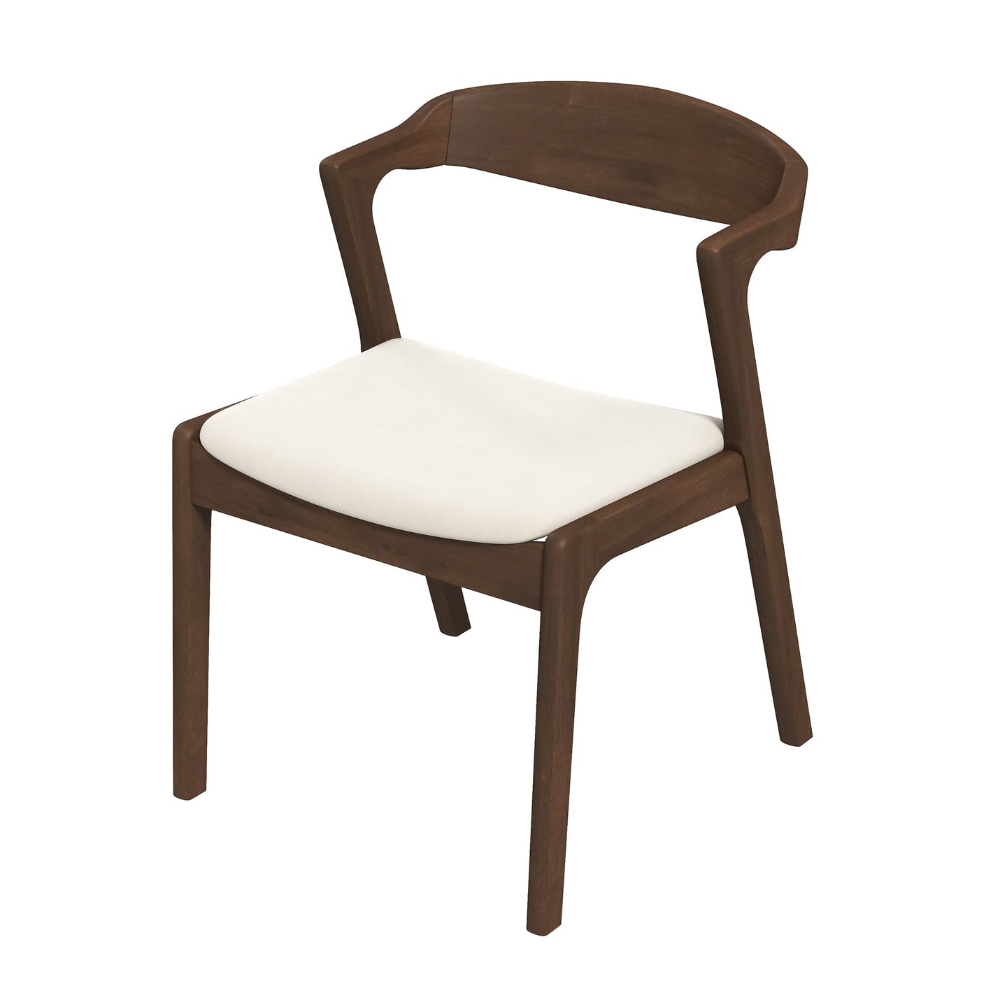 Dakota Solid Wood & Cream Velvet Dining Chair – Walnut Finish | Ashcroft Imports Furniture