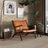 Daniel Mid-Century Modern Genuine Tan Leather Lounge Chair | Ashcroft Imports Furniture