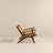 Daniel Mid-Century Modern Genuine Tan Leather Lounge Chair | Ashcroft Imports Furniture