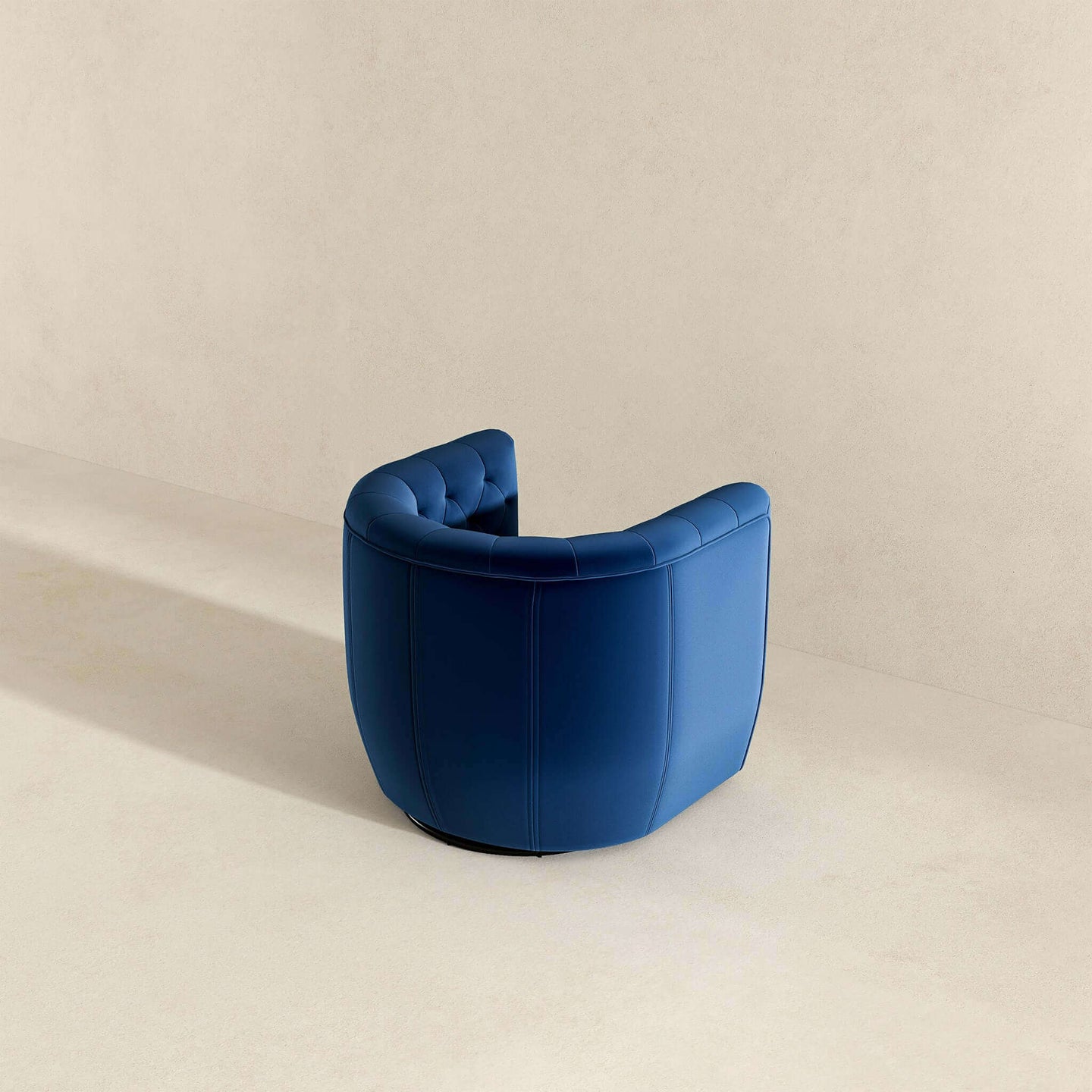 Delaney Mid-Century Modern Dark Blue Velvet Swivel Accent Chair | Ashcroft Imports Furniture
