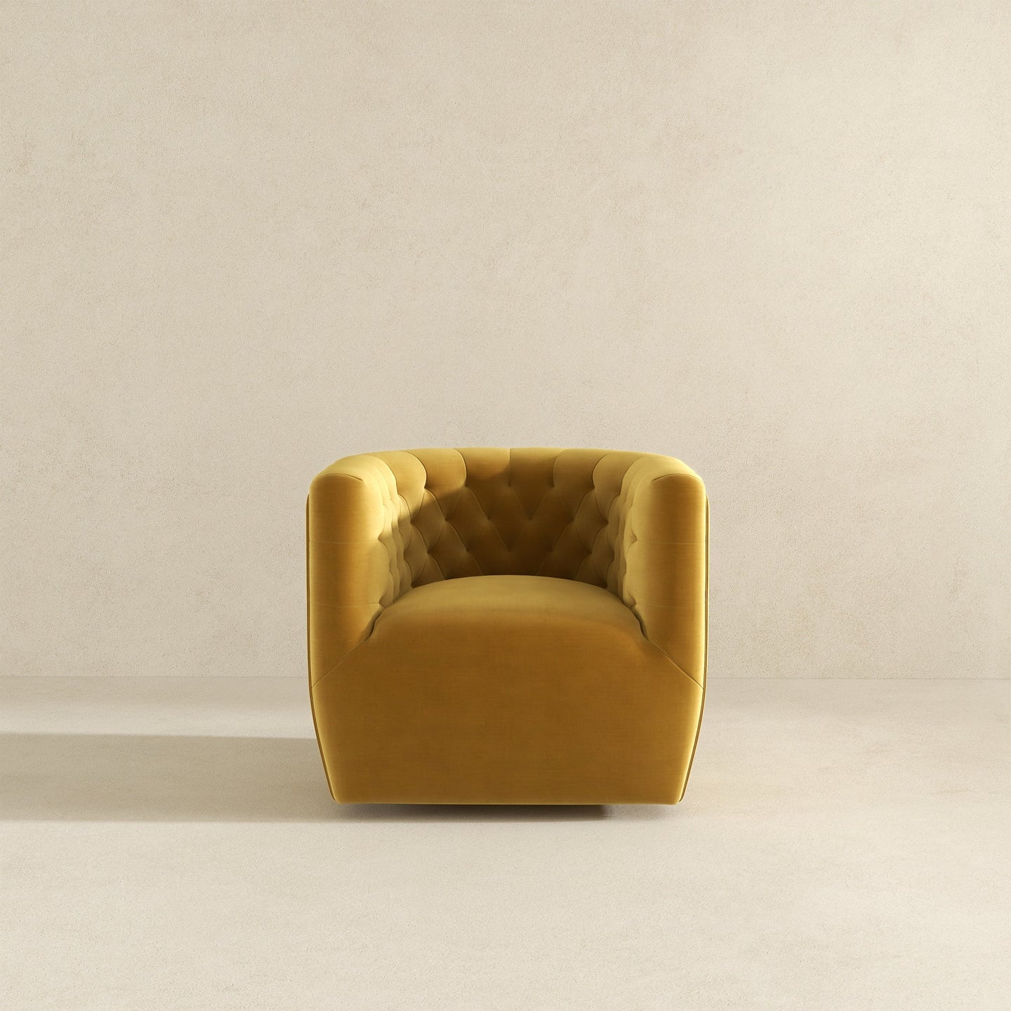 Delaney Mid-Century Modern Gold Velvet Swivel Accent Chair | Ashcroft Imports Furniture