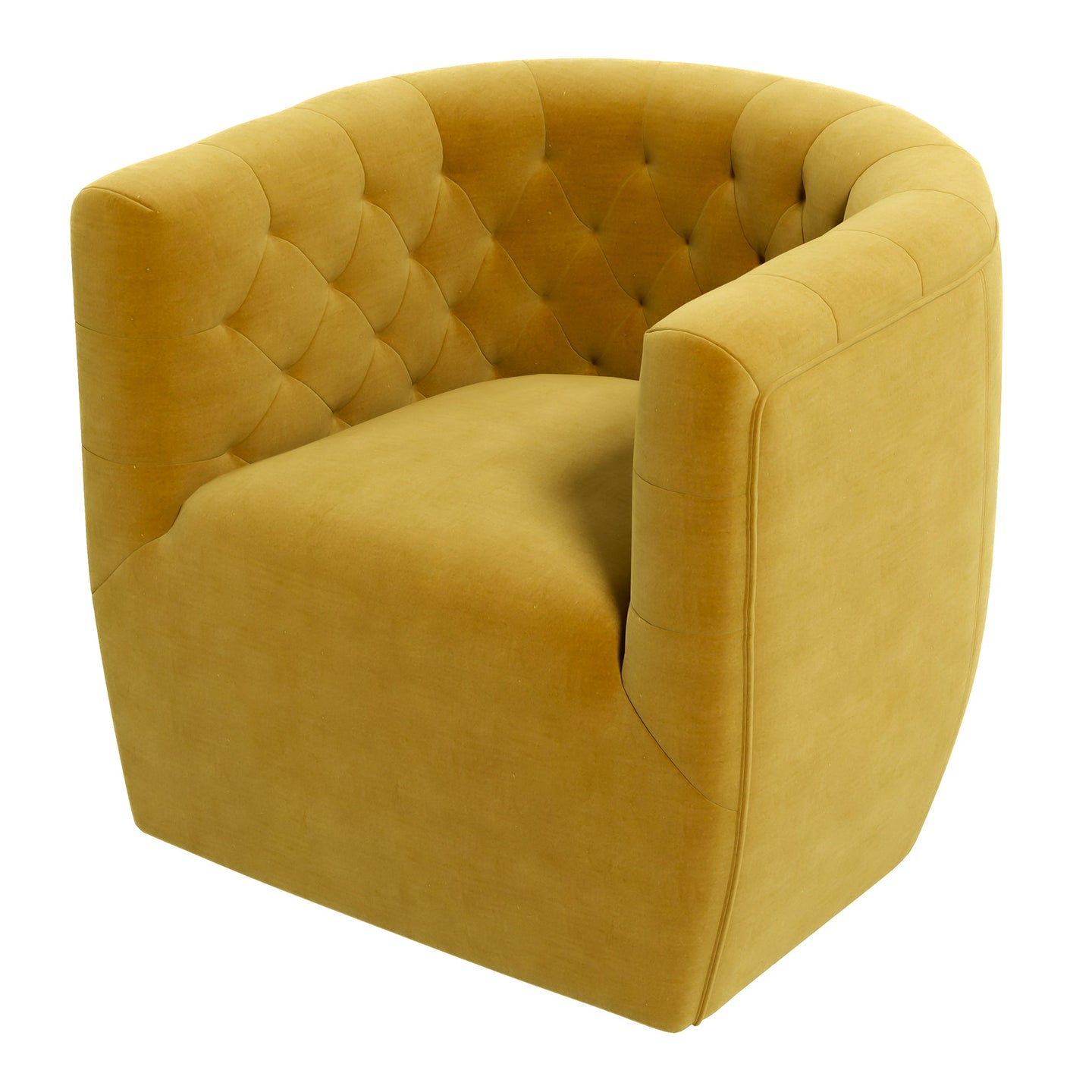 Delaney Mid-Century Modern Gold Velvet Swivel Accent Chair | Ashcroft Imports Furniture