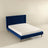 Dillon Blue Velvet Platform Bed (Queen Size)
