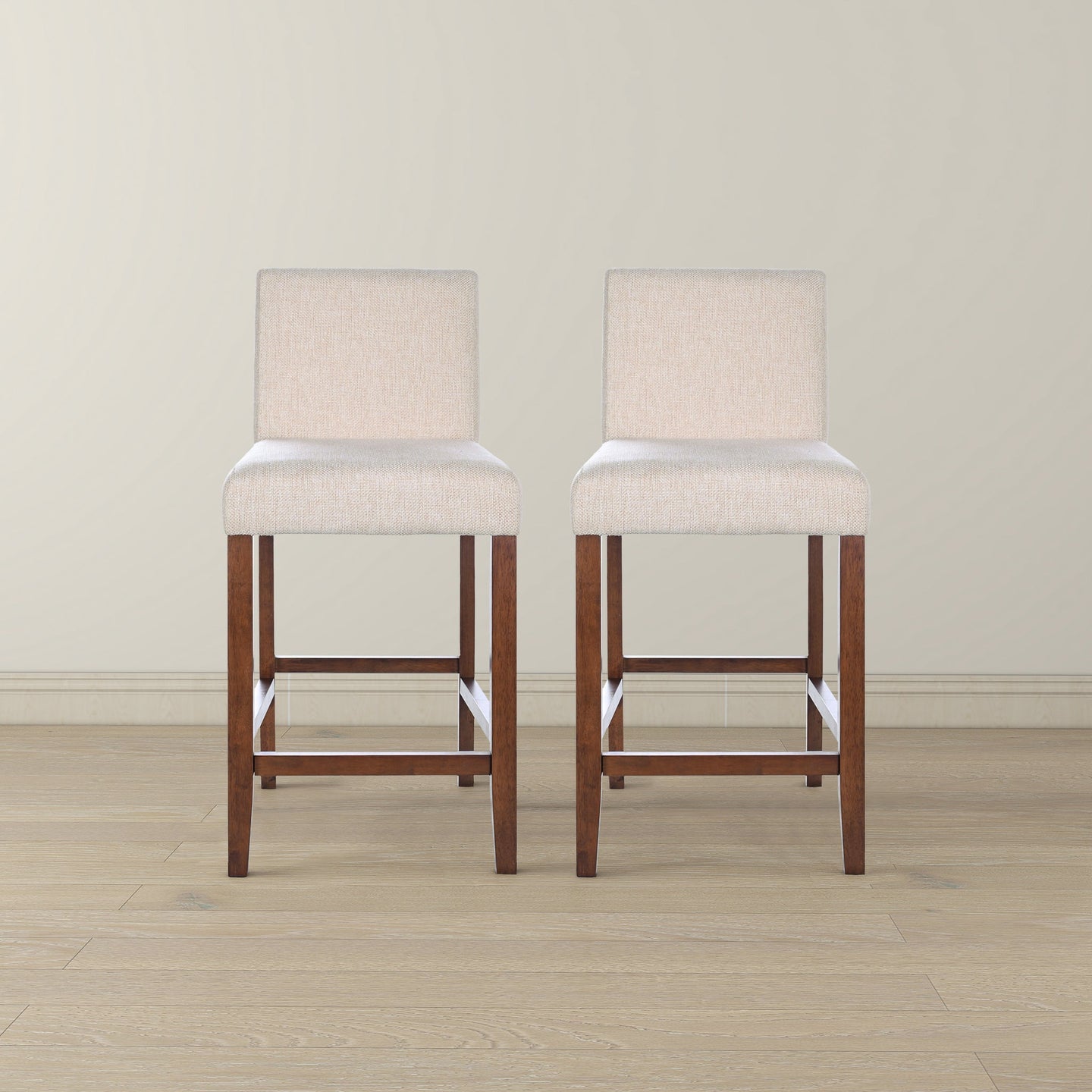 Dorian Beige Fabric Counter Chair (Set of 2)
