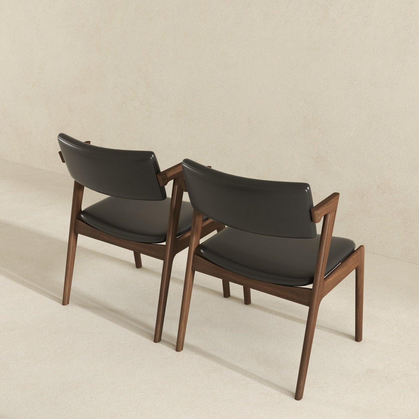 Edwin Mid Century Modern Black Vegan Leather Dining Chair - Ashcoft Furniture