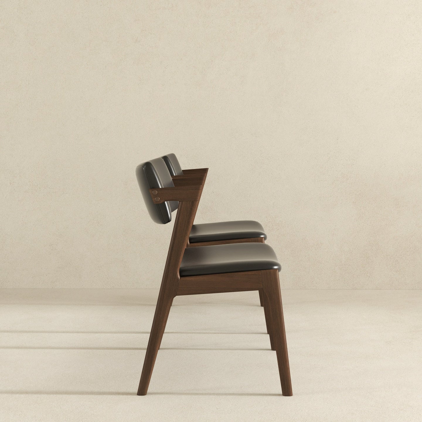 Edwin Mid Century Modern Black Vegan Leather Dining Chair - Ashcoft Furniture