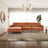 Ella L-Shaped Cognac PU Leather Left Sectional Couch