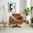 Helena Durable Top Grain Tan Leather Swivel Chair | Ashcroft Imports Furniture