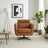 Helena Durable Top Grain Tan Leather Swivel Chair | Ashcroft Imports Furniture