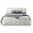 Hilar Modern White Bouclé King Size Platform Bed | Ashcroft Imports Furniture