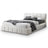 Hilar Modern White Bouclé King Size Platform Bed | Ashcroft Imports Furniture