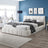 Hilar Modern White Bouclé King Size Platform Bed | Ashcroft Imports Furniture