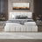 Hilar Modern White Bouclé King Size Platform Bed | Ashcroft Imports Furniture