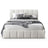 Hilar Modern White Bouclé Queen Size Platform Bed | Ashcroft Imports Furniture