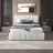 Hilar Modern White Bouclé Queen Size Platform Bed | Ashcroft Imports Furniture