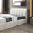 Hilar Modern White Bouclé Queen Size Platform Bed | Ashcroft Imports Furniture