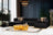 Elisha Black Velvet Double Chaise 140" Sectional