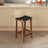 James Mid-Century Modern Genuine Black Leather 24.5" Counter Stool