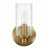 Jardin Single Light Wall Sconce With Clear Ribbed Glass - Satin Brass