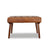 Mark Mid-Century Tufted Square Genuine Leather Upholstered Ottoman In Tan