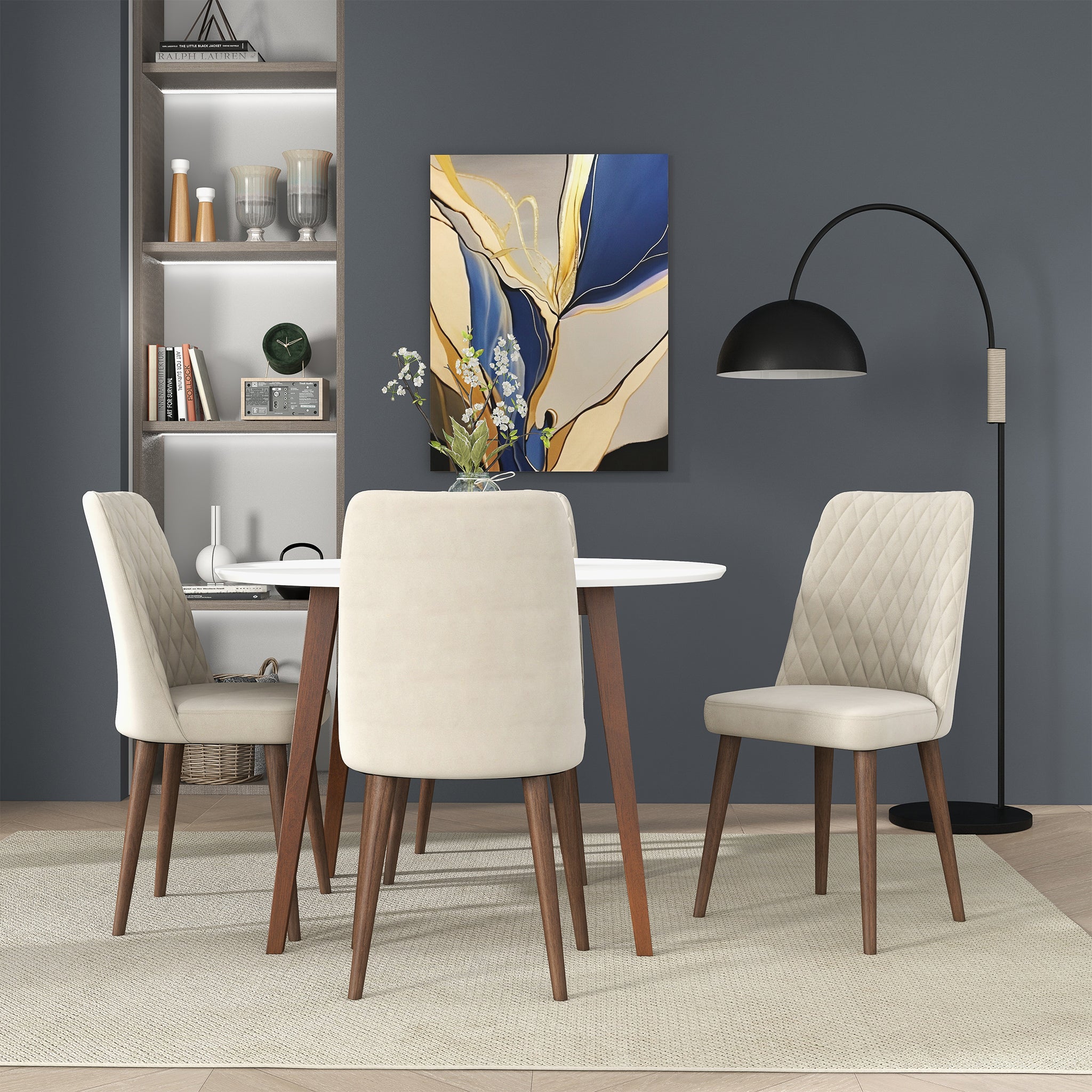 Katie Beige Velvet Dining Chair - Ashcroft Furniture