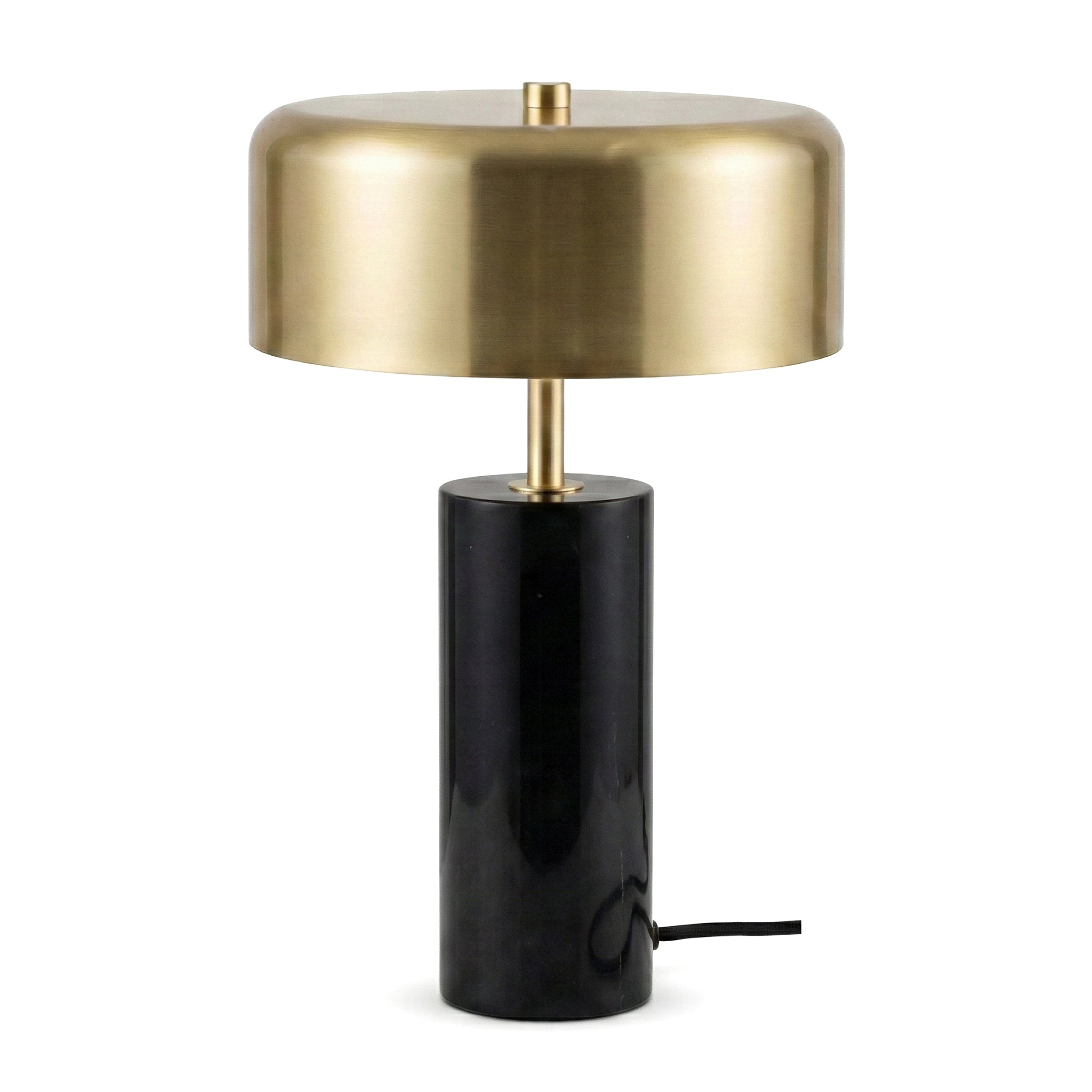 Kinetic Table Lamp | Lustrous Gold Drum & Sleek Black Base | Ashcroft Imports Furniture