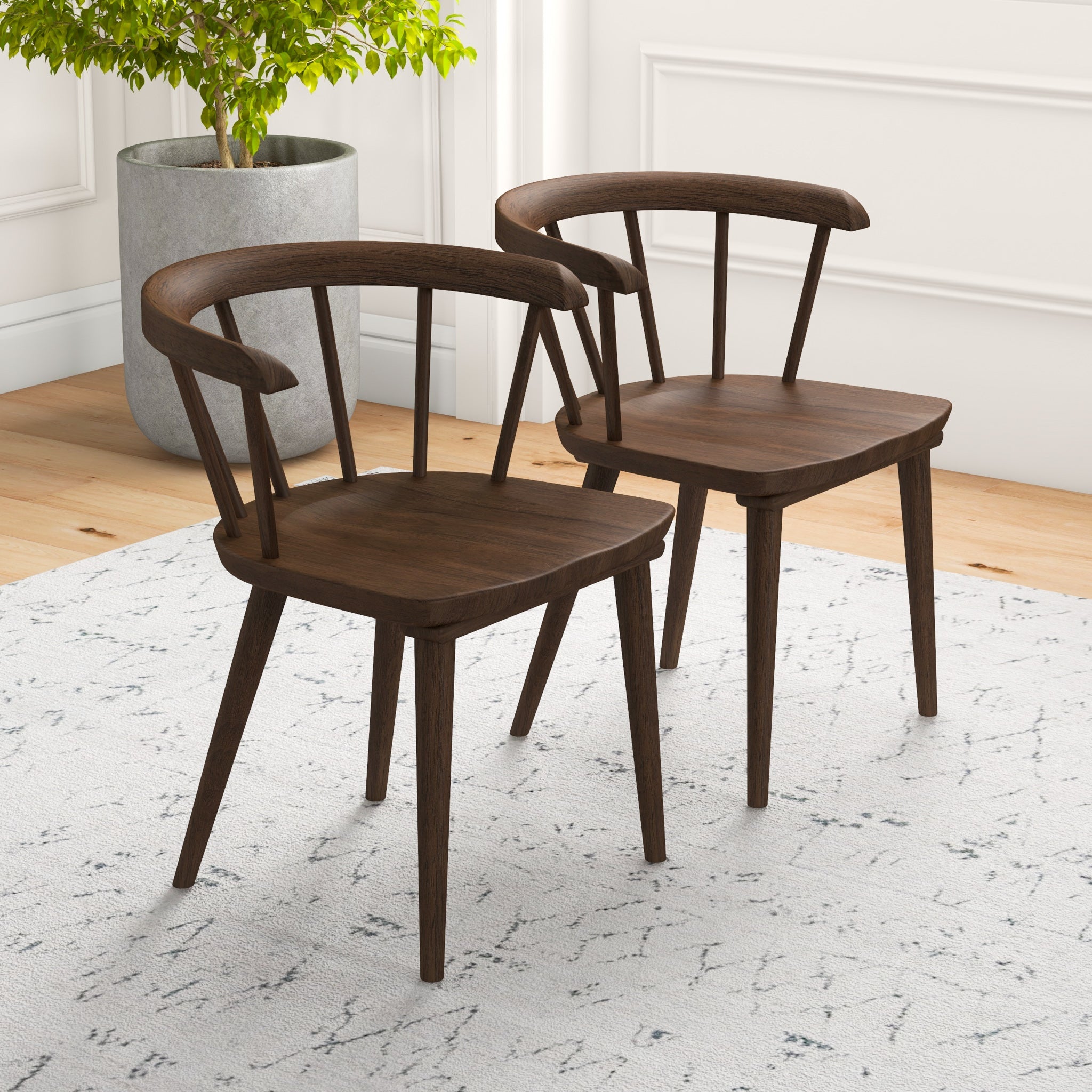 Kingsley Mid-Century Modern Solid Wood Dining Chairs | Set of 2 | Ashcroft Imports Furniture