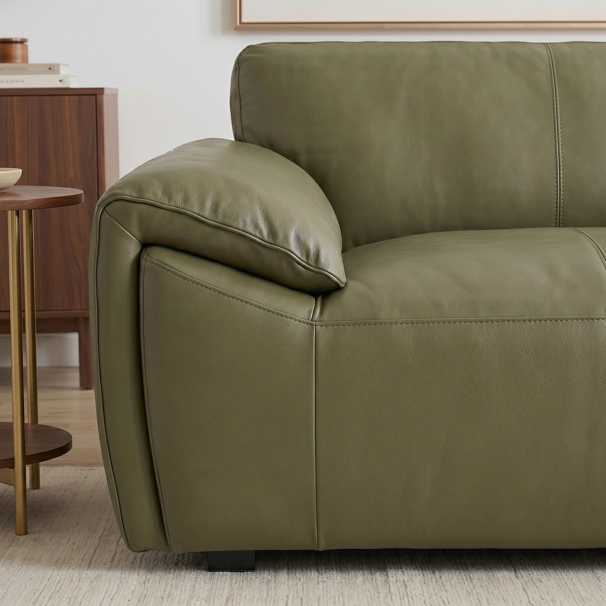 Laffey Luxury Real Leather Sofa with Pillow-Top Arms & Robust Frame | Ashcroft Imports Furniture