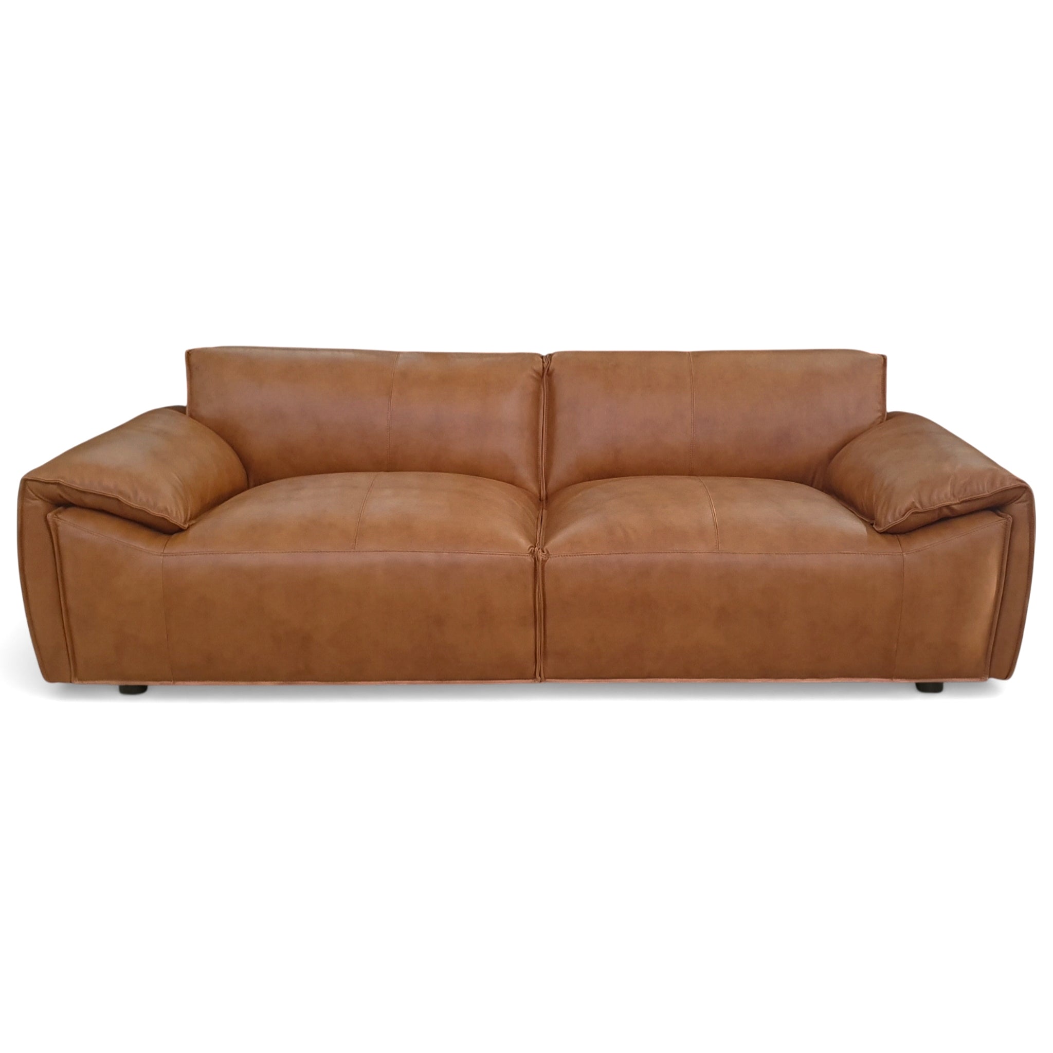 Laffey Luxury Real Leather Sofa with Pillow-Top Arms & Robust Frame | Ashcroft Imports Furniture