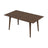 Levi Modern Style Solid Wood Rectangular Walnut Top Dining Table 63"