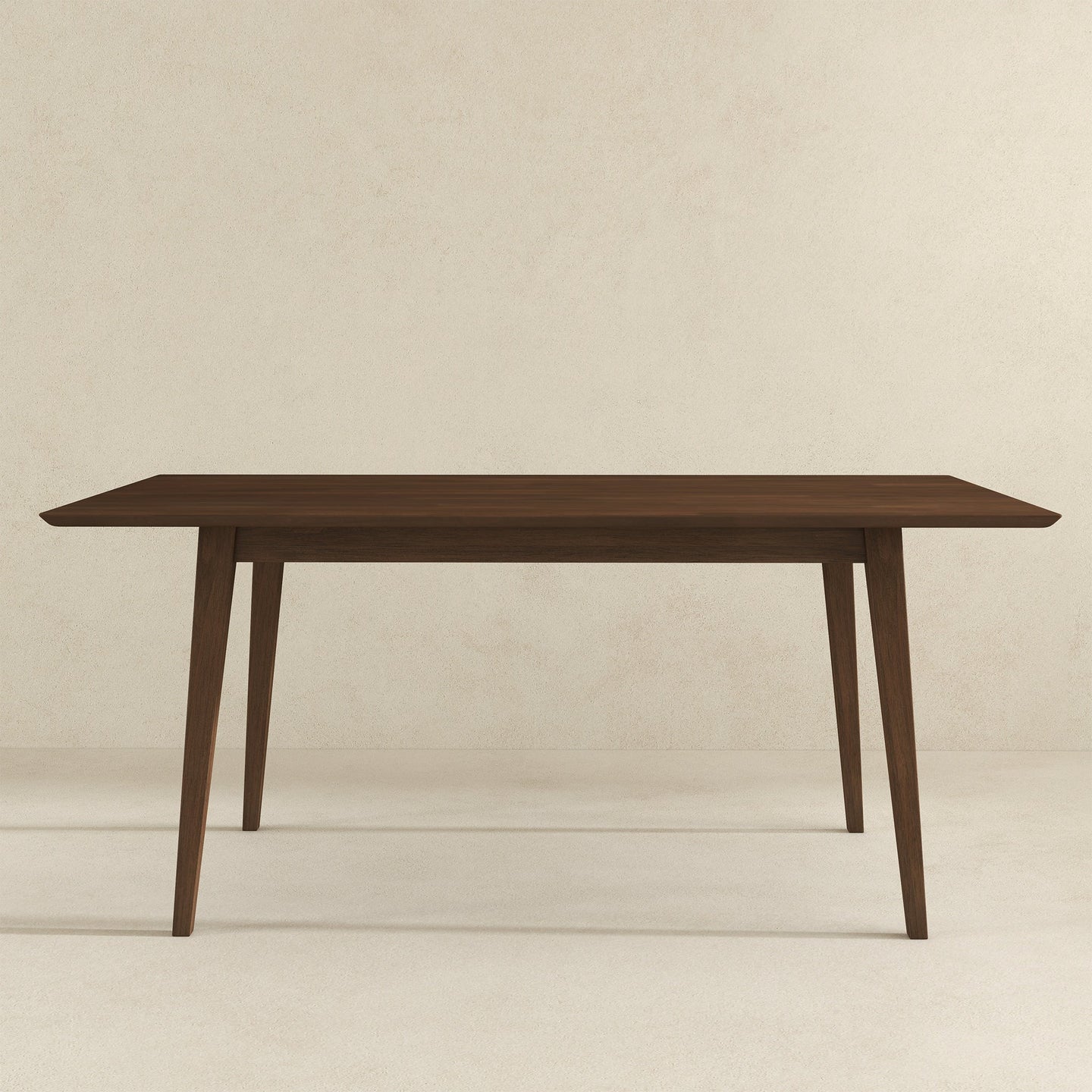 Levi Modern Style Solid Wood Rectangular Walnut Top Dining Table 63"