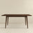 Levi Modern Style Solid Wood Rectangular Walnut Top Dining Table 63"