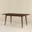 Levi Modern Style Solid Wood Rectangular Walnut Top Dining Table 63"