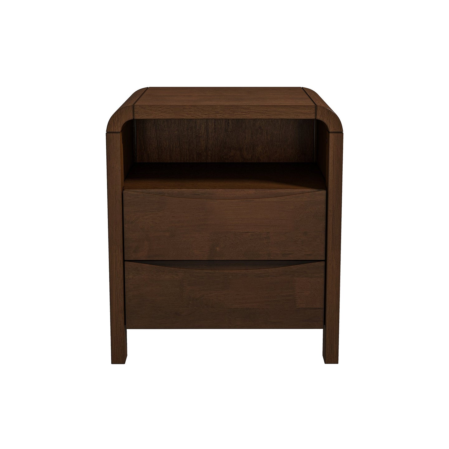 Lionel Mid Century Modern Solid Wood Nightstand 2-Drawer