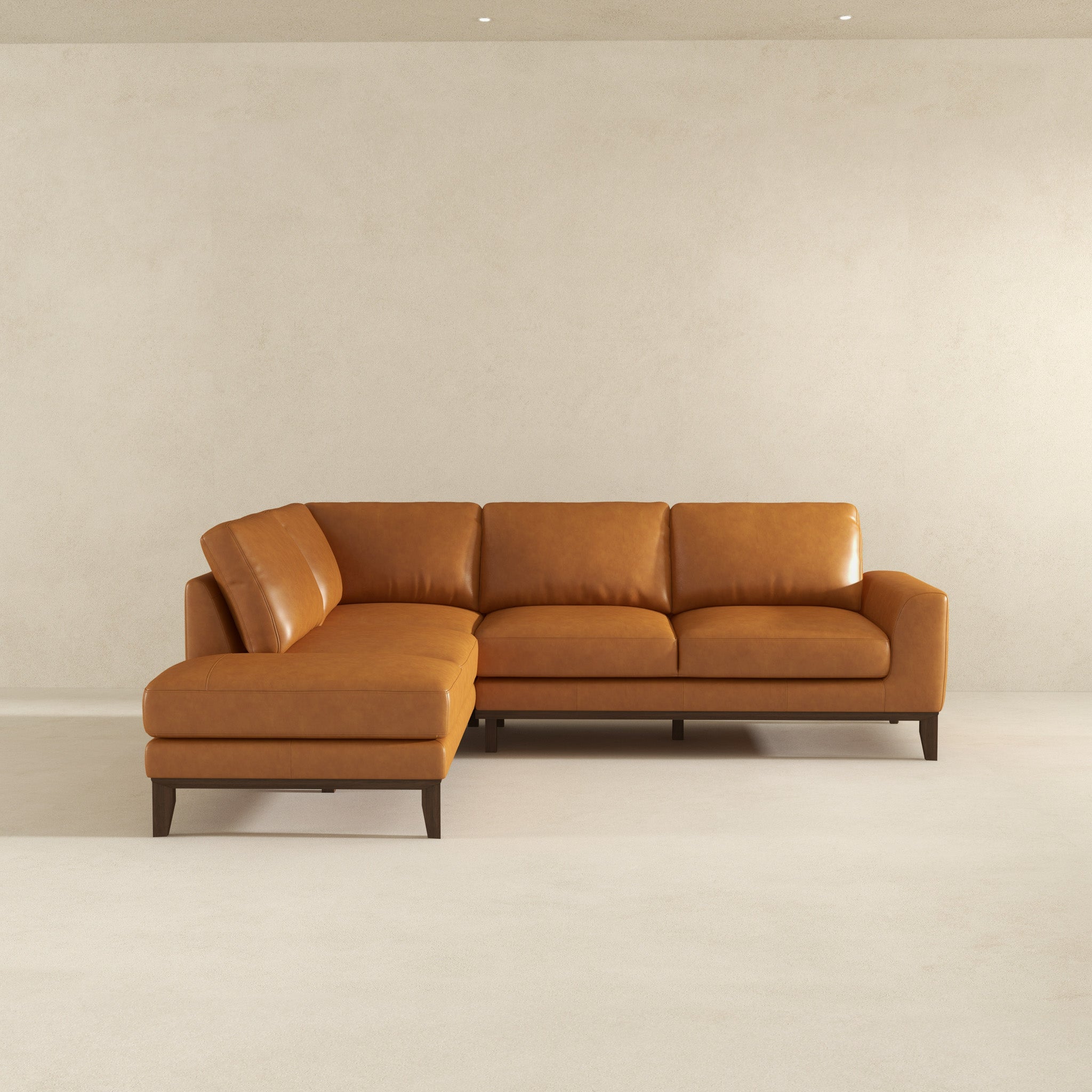 London Modern Premium Genuine Leather Left-Facing Sectional Sofa | Ashcroft Imports Furniture
