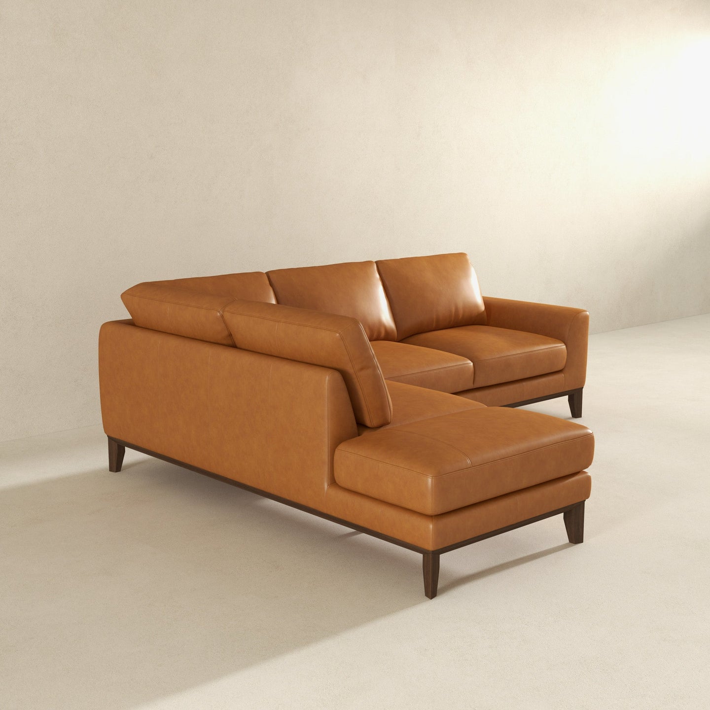 London Modern Premium Genuine Leather Left-Facing Sectional Sofa | Ashcroft Imports Furniture