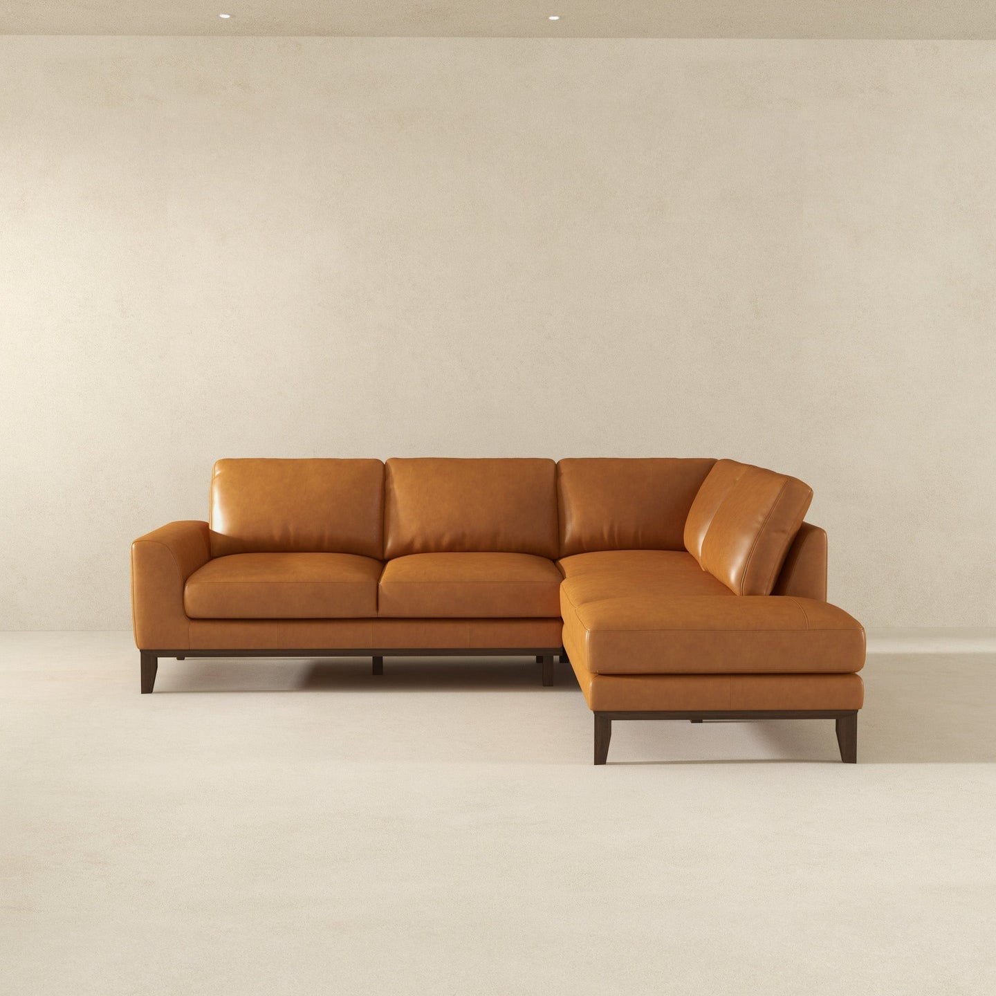 London Modern Premium Genuine Leather Right-Facing Sectional Sofa | Ashcroft Imports Furniture