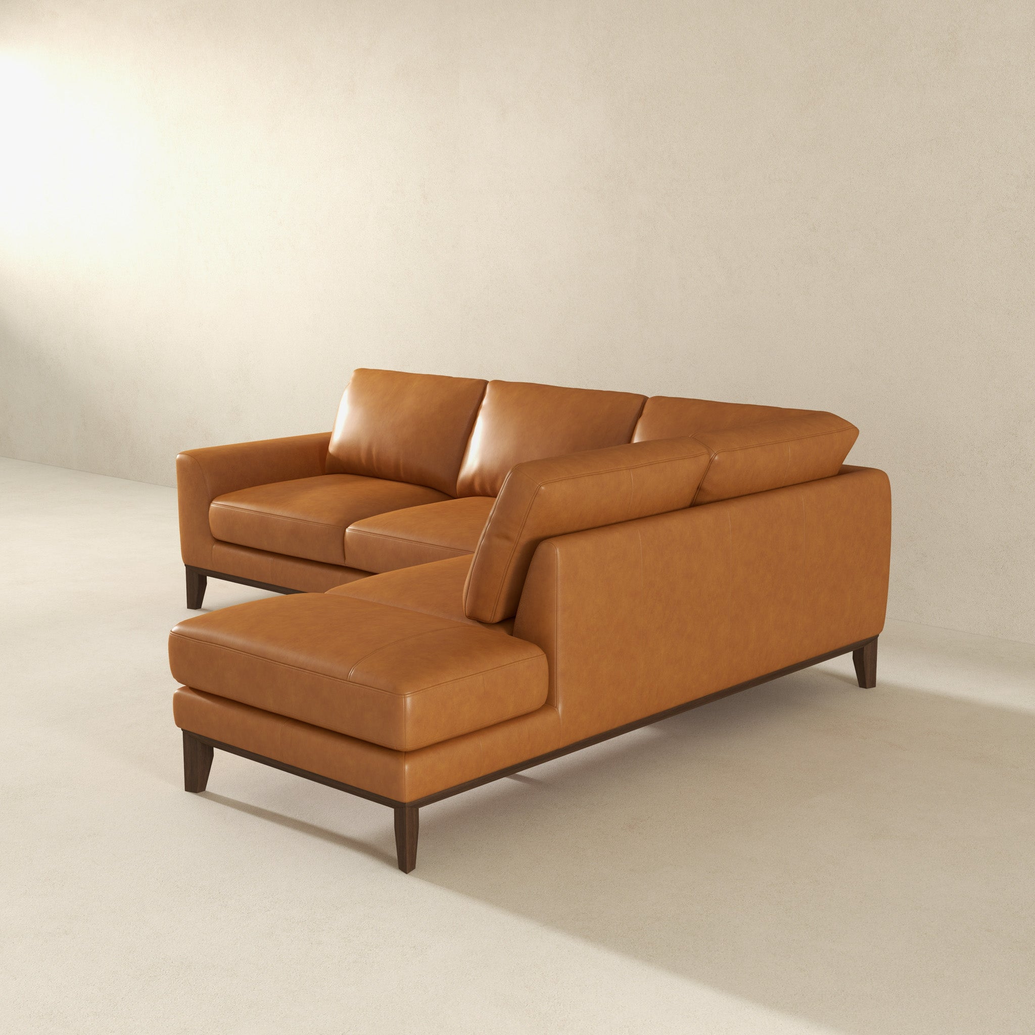 London Modern Premium Genuine Leather Right-Facing Sectional Sofa | Ashcroft Imports Furniture