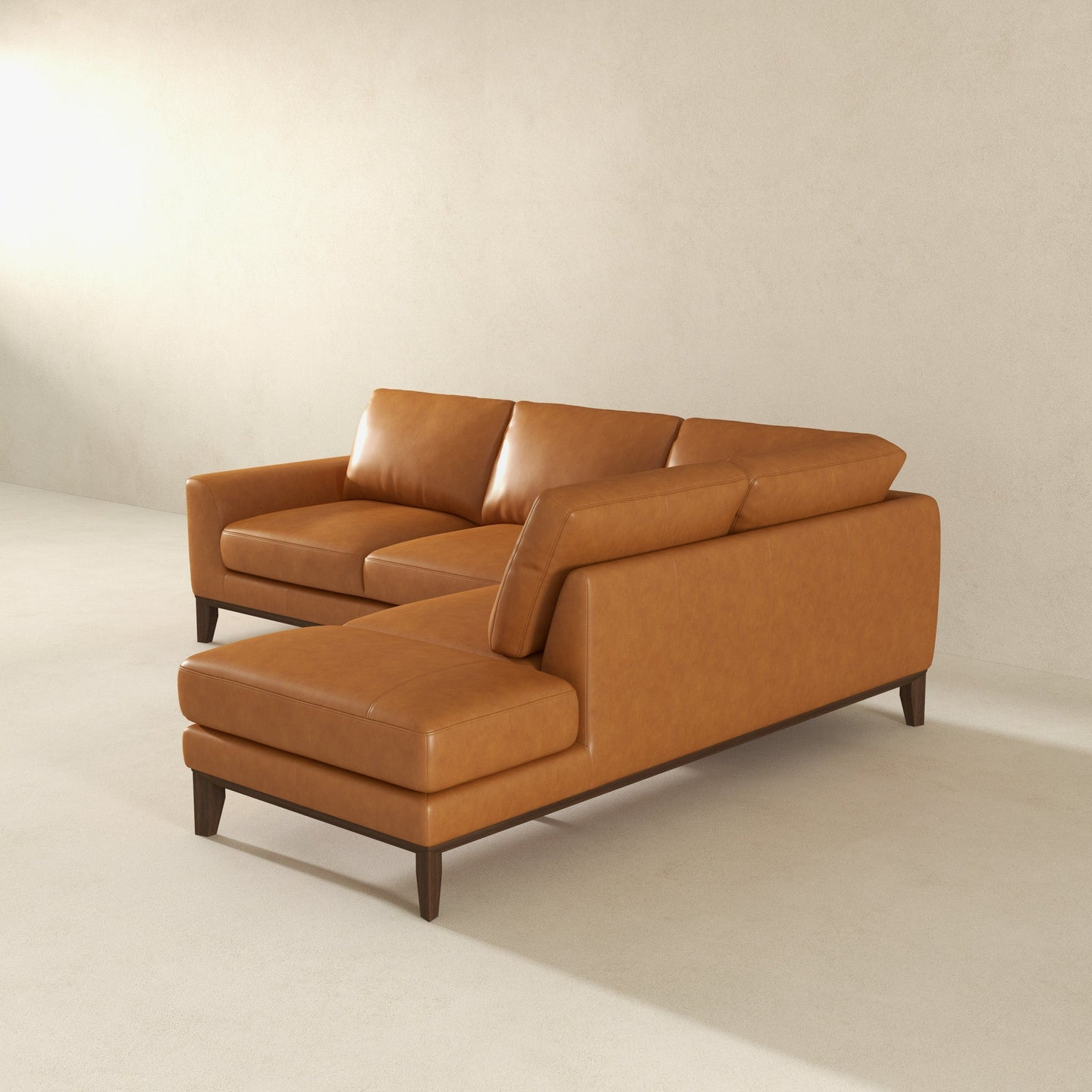 London Modern Premium Genuine Leather Right-Facing Sectional Sofa | Ashcroft Imports Furniture