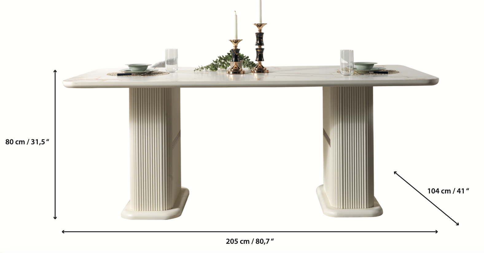 Santana Ivory 7-Piece Dining Set