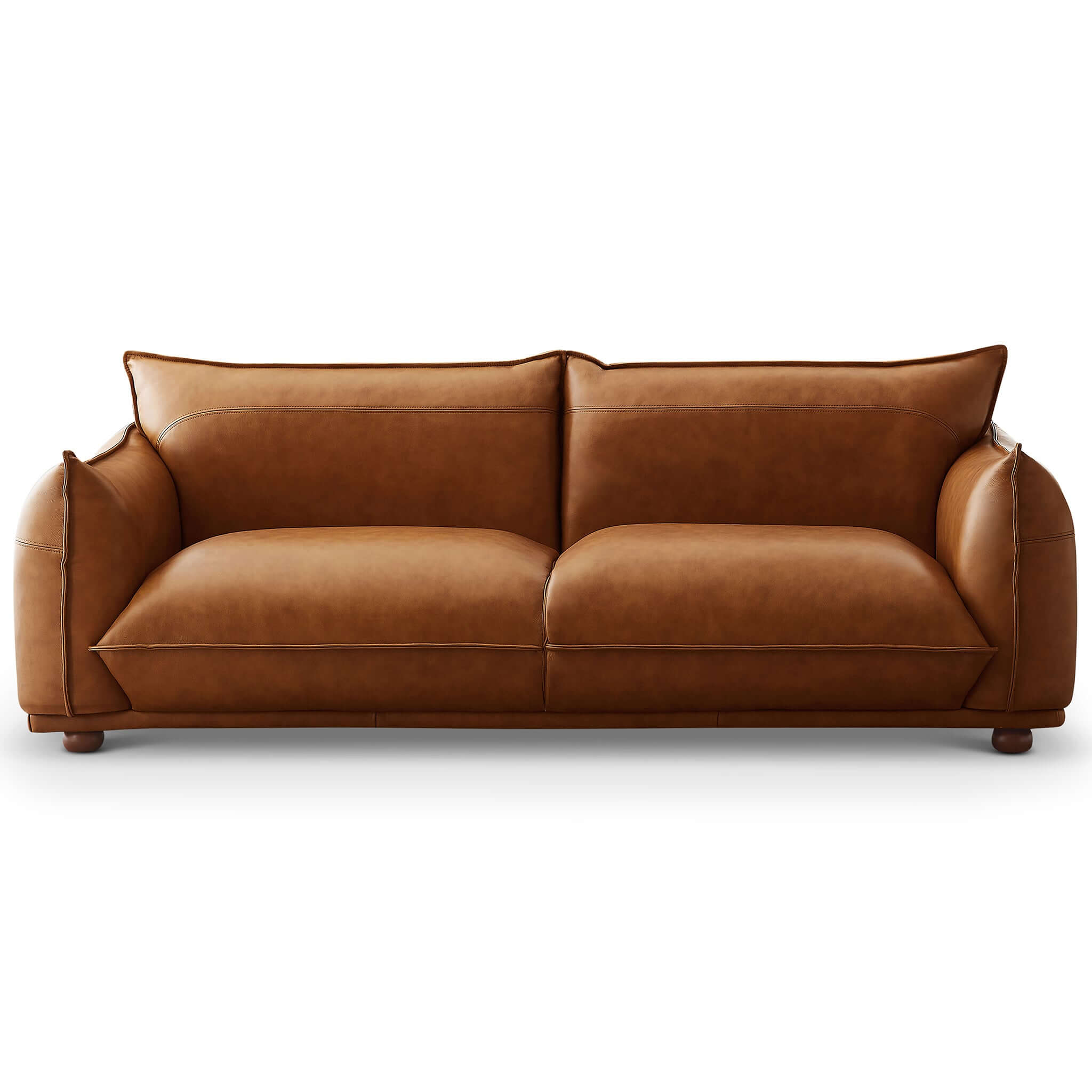 Emma Mid-Century Modern Cognac Leather Tufted Sofa | Ashcroft Imports Furniture