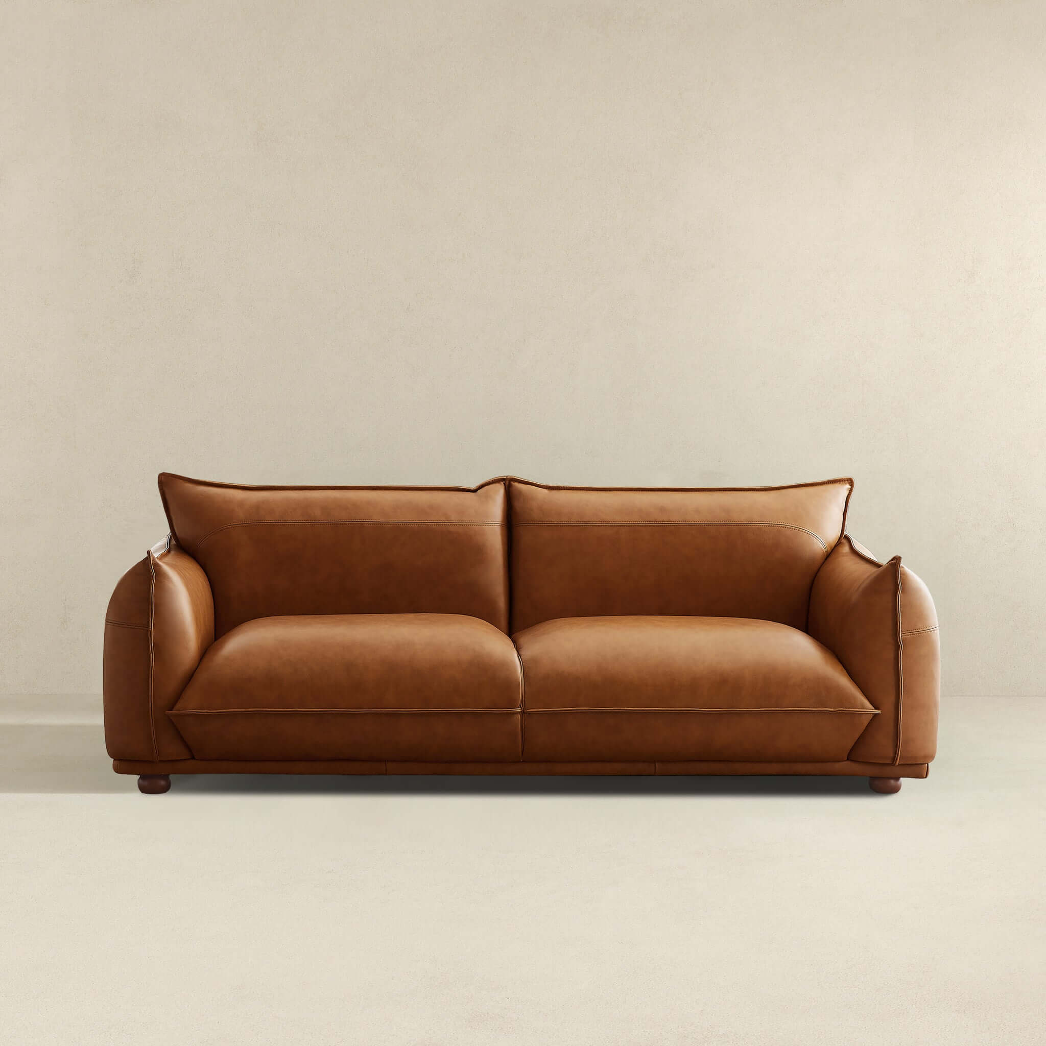 Emma Mid-Century Modern Cognac Leather Tufted Sofa | Ashcroft Imports Furniture