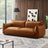 Emma Mid-Century Modern Cognac Leather Tufted Sofa | Ashcroft Imports Furniture