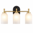 Meadows Three Lights Vanity Brushed Gold Bathroom Wall Light for Bathroom Over Mirror 20.5"W × 10.125"H × 5.5"E with White Frosted Glass