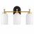 Meadows Three Lights Vanity Brushed Gold Bathroom Wall Light for Bathroom Over Mirror 20.5"W × 10.125"H × 5.5"E with White Frosted Glass