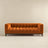 Melissa Mid-Century Orange Velvet Modern Sofa