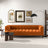 Melissa Mid-Century Orange Velvet Modern Sofa